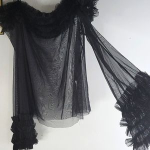 Off the shoulder mesh top